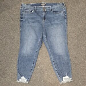 Torrid Jegging Jeans Womens Sz 24R Blue Super Soft Skinny Leg Distressed NWOT